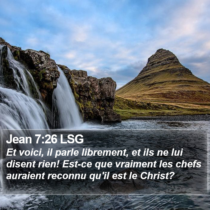 Jean 7:26 LSG Bible Study