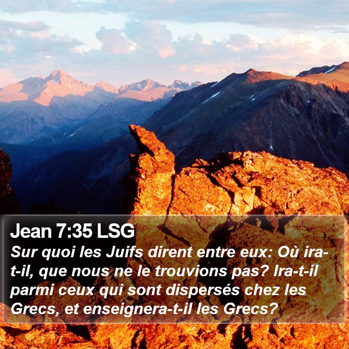 Jean 7:35 LSG Bible Study