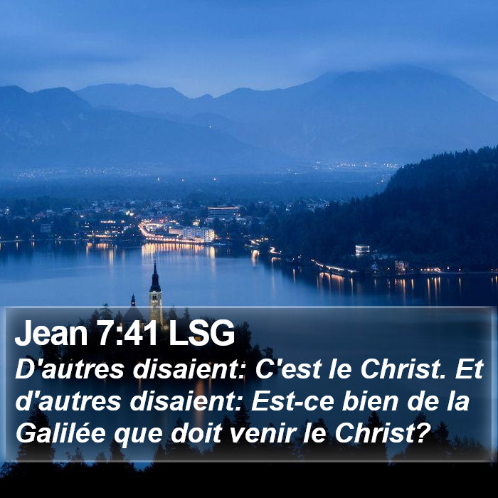 Jean 7:41 LSG Bible Study