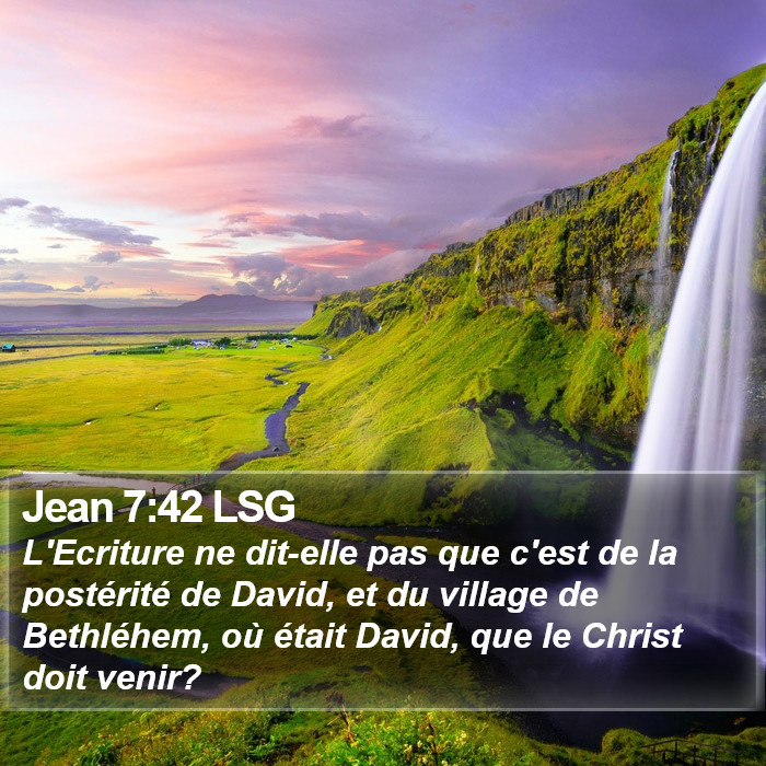 Jean 7:42 LSG Bible Study