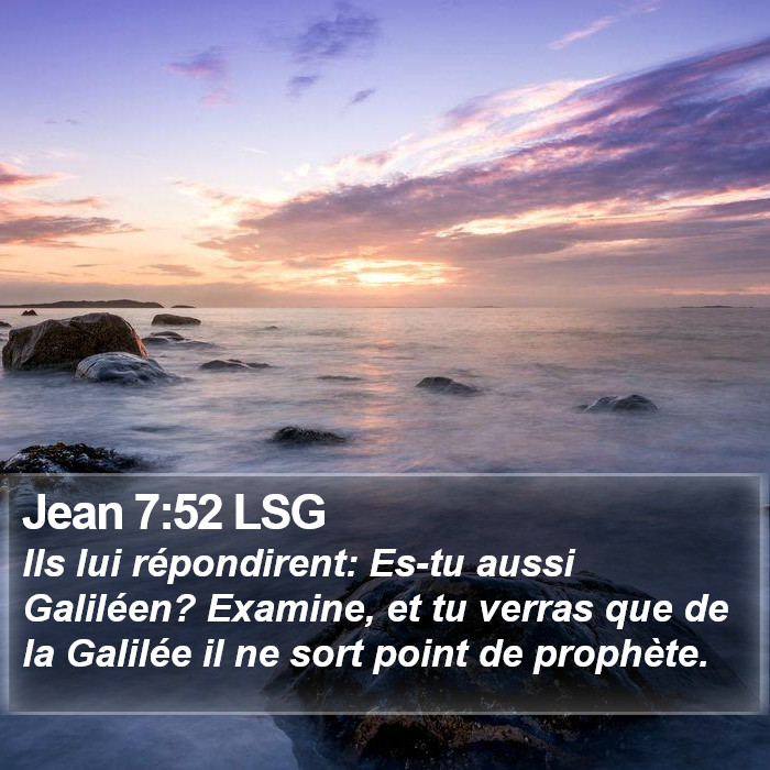 Jean 7:52 LSG Bible Study