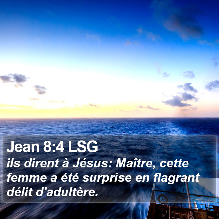 Jean 8:4 LSG Bible Study