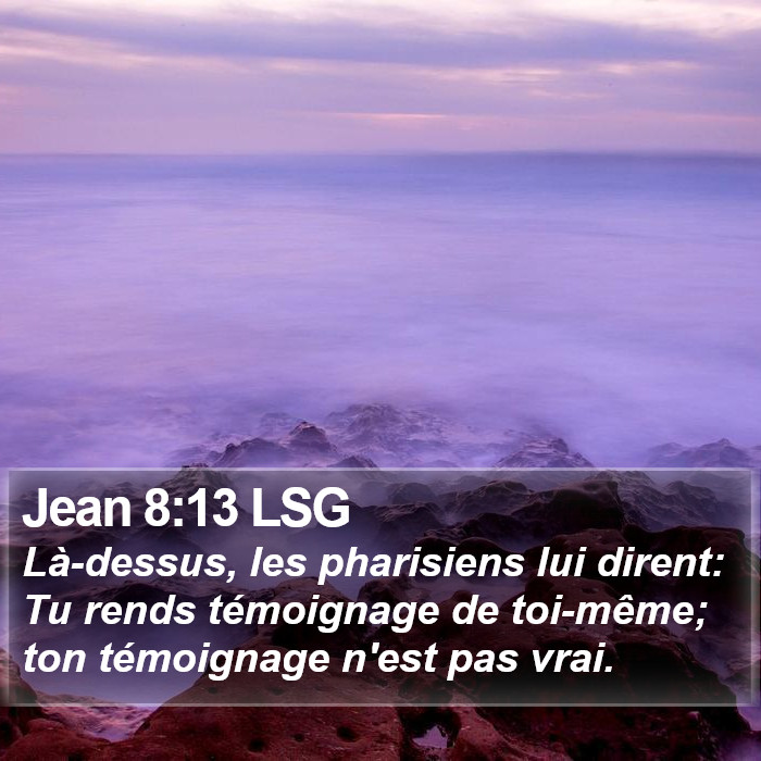 Jean 8:13 LSG Bible Study