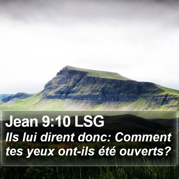 Jean 9:10 LSG Bible Study