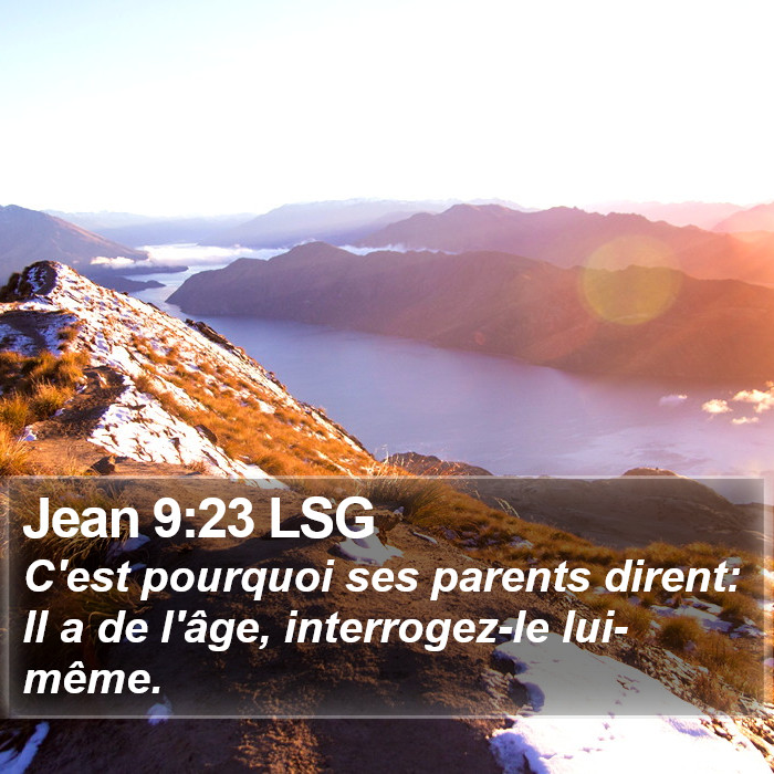 Jean 9:23 LSG Bible Study