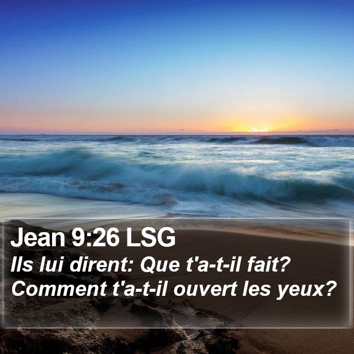 Jean 9:26 LSG Bible Study