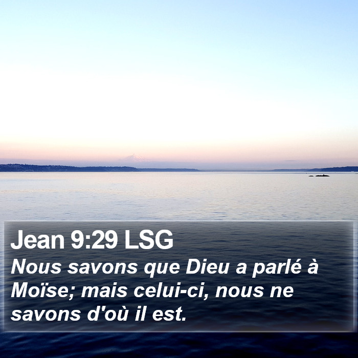 Jean 9:29 LSG Bible Study