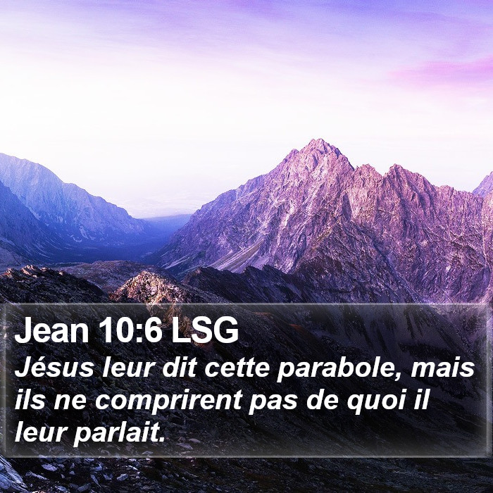 Jean 10:6 LSG Bible Study