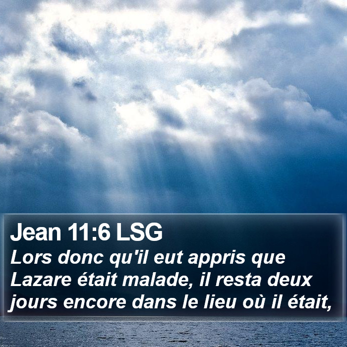 Jean 11:6 LSG Bible Study