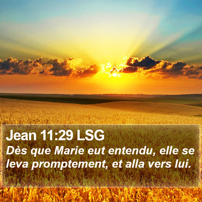 Jean 11:29 LSG Bible Study