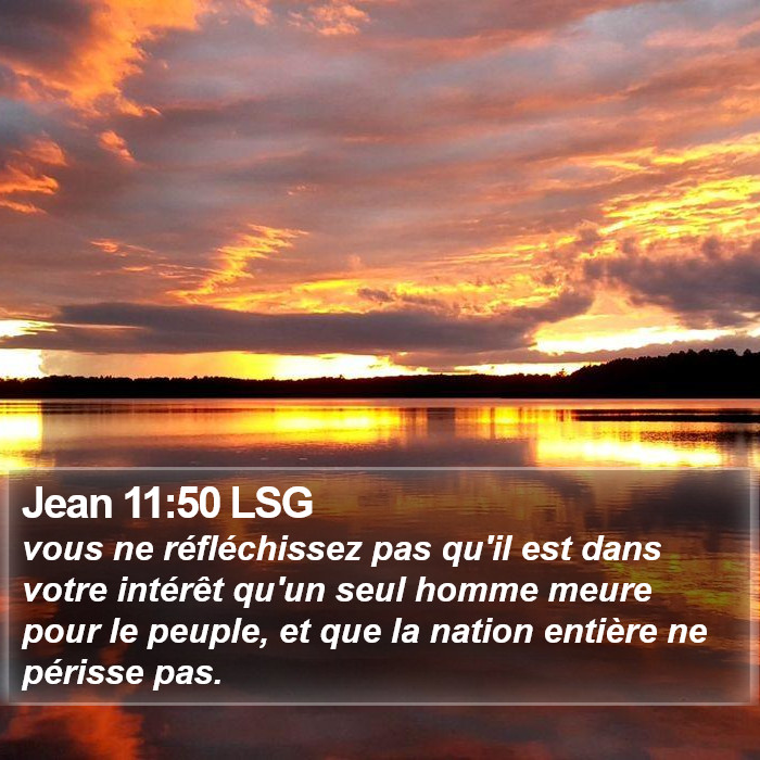 Jean 11:50 LSG Bible Study