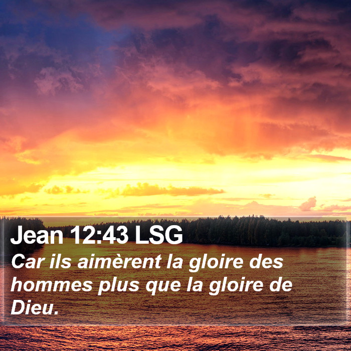 Jean 12:43 LSG Bible Study