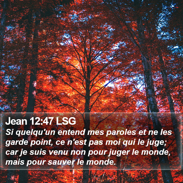 Jean 12:47 LSG Bible Study