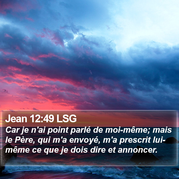 Jean 12:49 LSG Bible Study