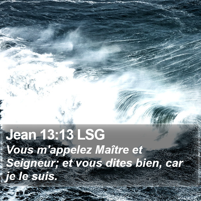 Jean 13:13 LSG Bible Study