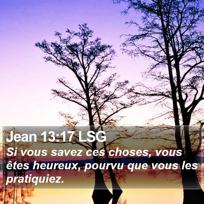 Jean 13:17 LSG Bible Study