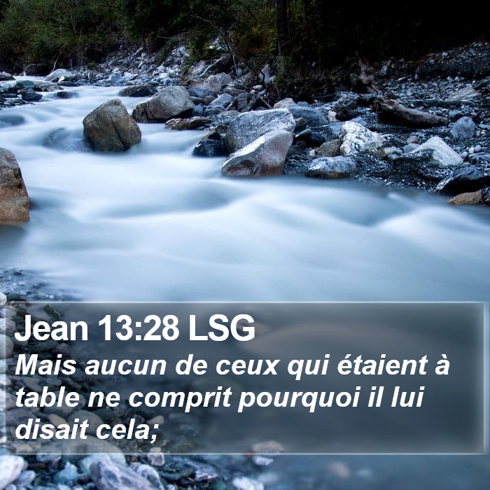 Jean 13:28 LSG Bible Study