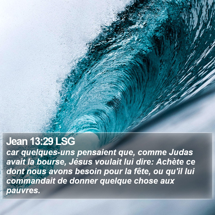 Jean 13:29 LSG Bible Study