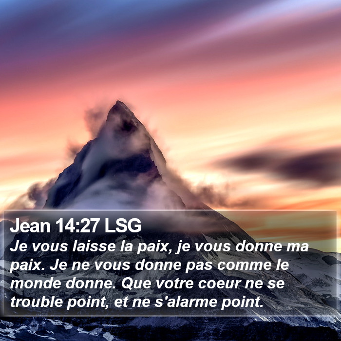 Jean 14:27 LSG Bible Study