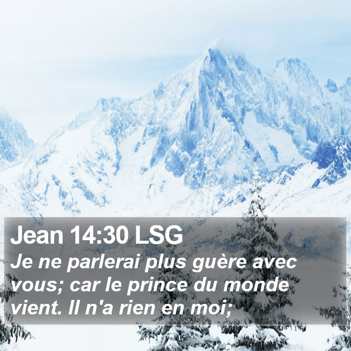 Jean 14:30 LSG Bible Study