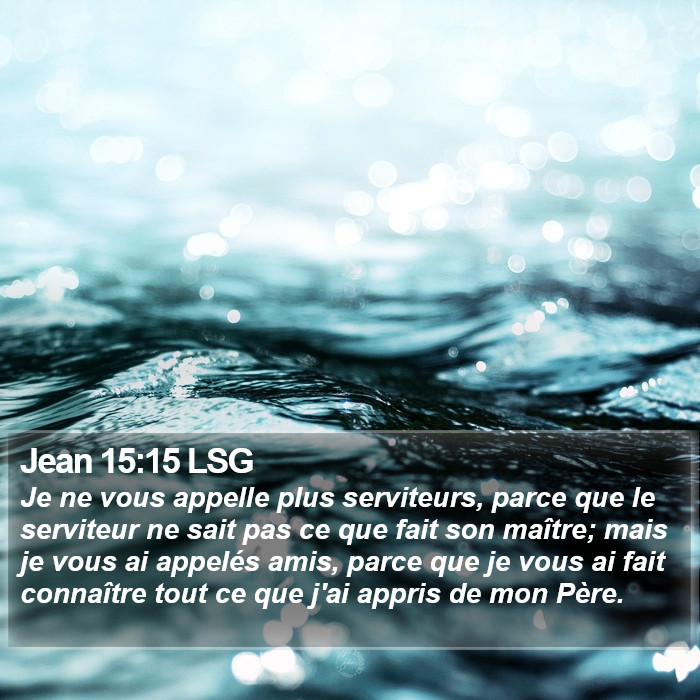 Jean 15:15 LSG Bible Study