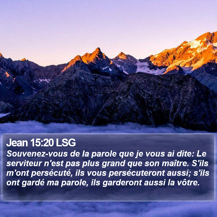 Jean 15:20 LSG Bible Study