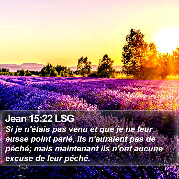 Jean 15:22 LSG Bible Study