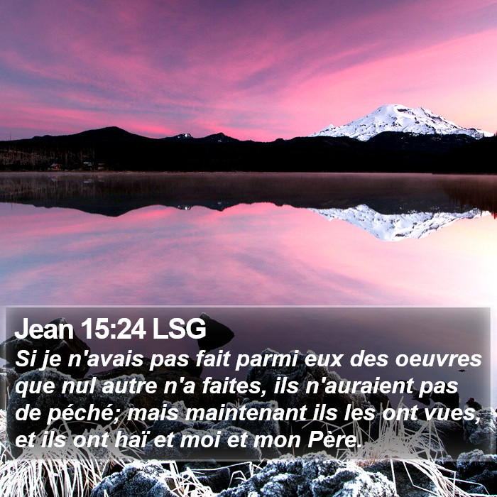 Jean 15:24 LSG Bible Study