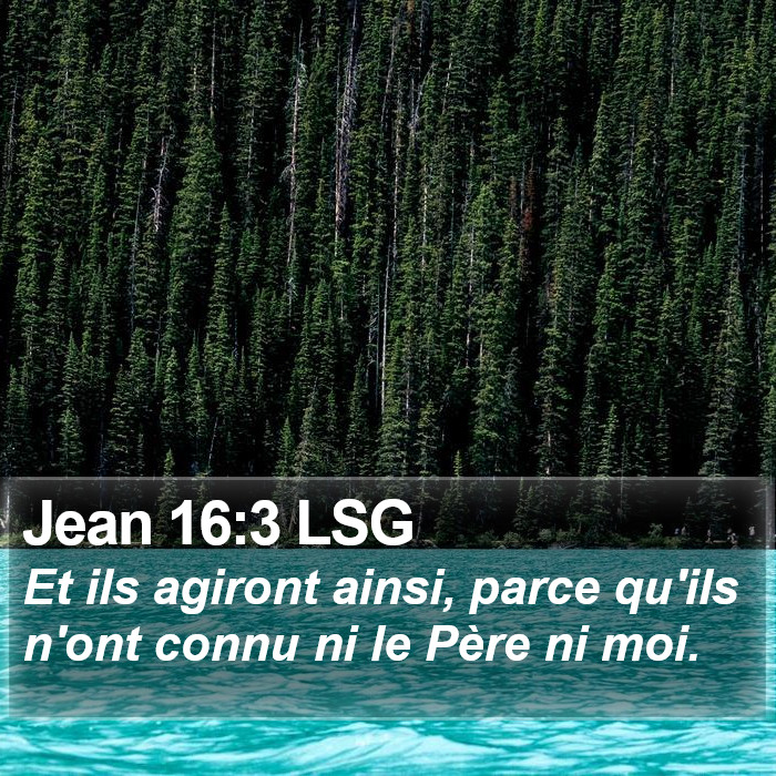 Jean 16:3 LSG Bible Study