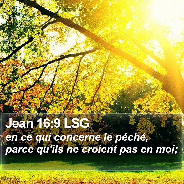 Jean 16:9 LSG Bible Study