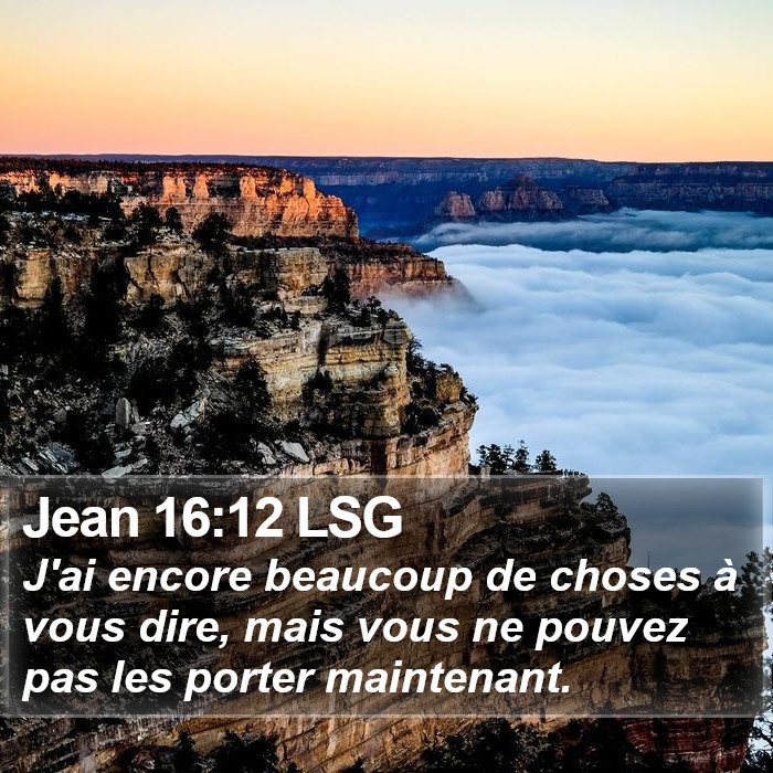 Jean 16:12 LSG Bible Study