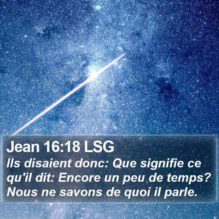 Jean 16:18 LSG Bible Study