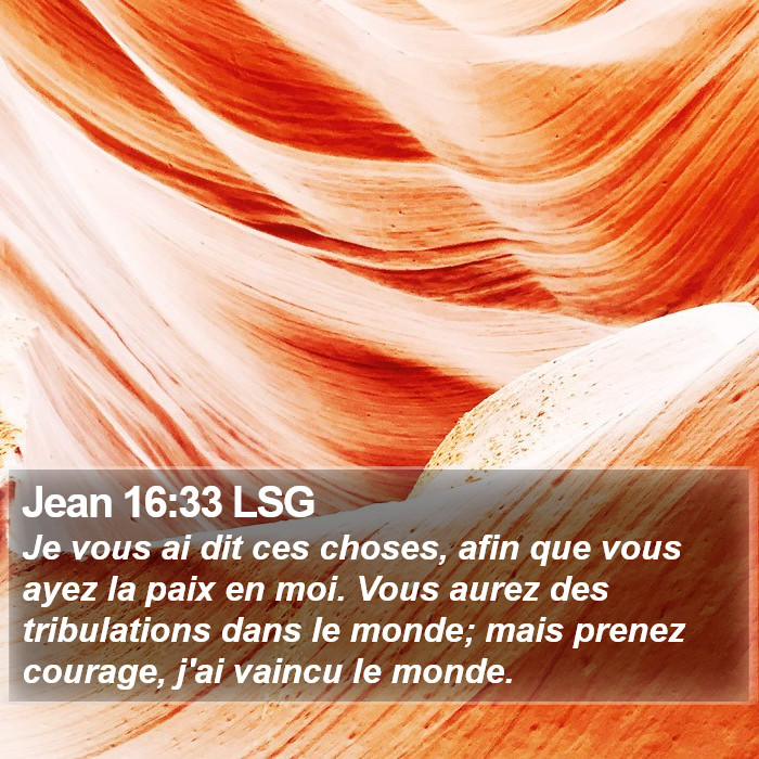 Jean 16:33 LSG Bible Study