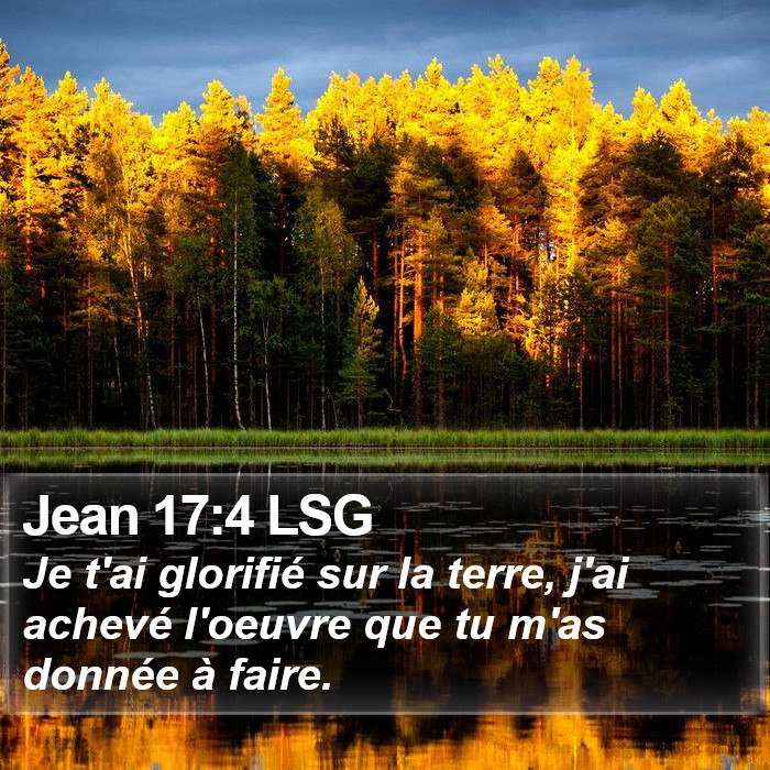 Jean 17:4 LSG Bible Study