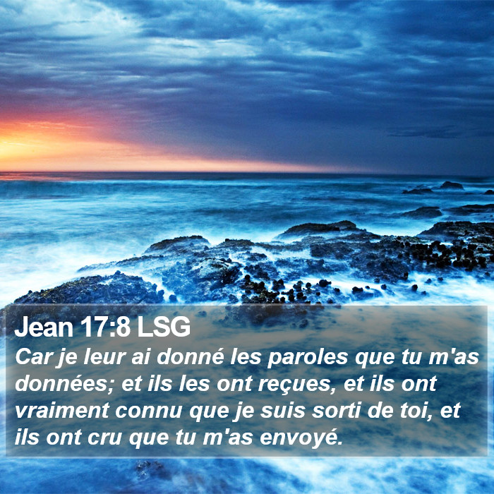 Jean 17:8 LSG Bible Study
