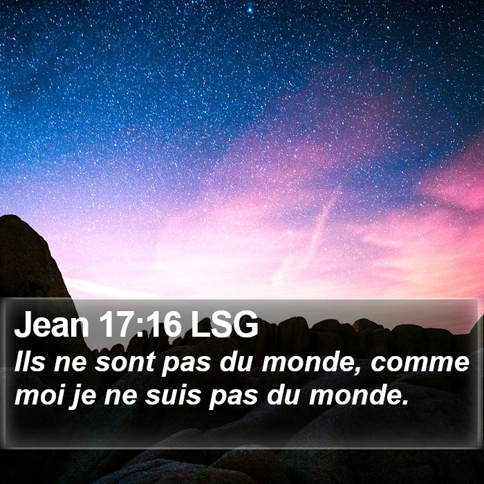 Jean 17:16 LSG Bible Study