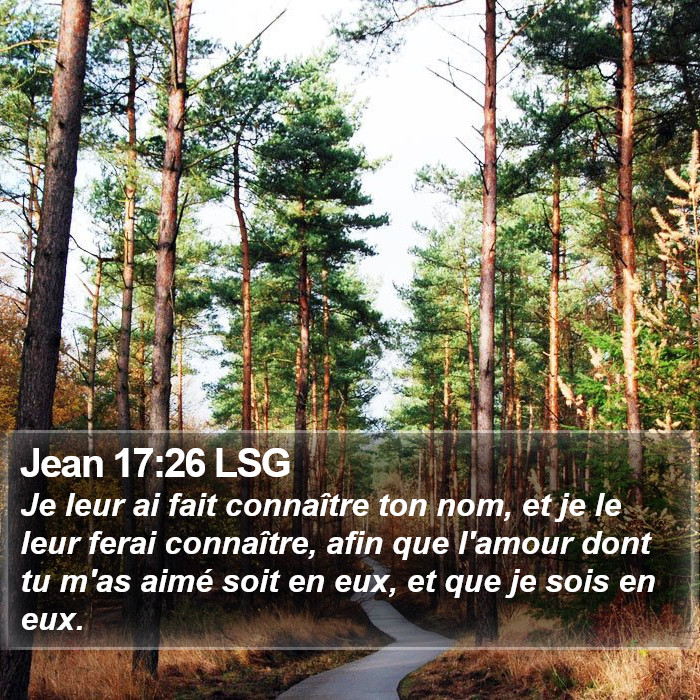 Jean 17:26 LSG Bible Study
