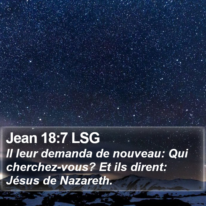 Jean 18:7 LSG Bible Study