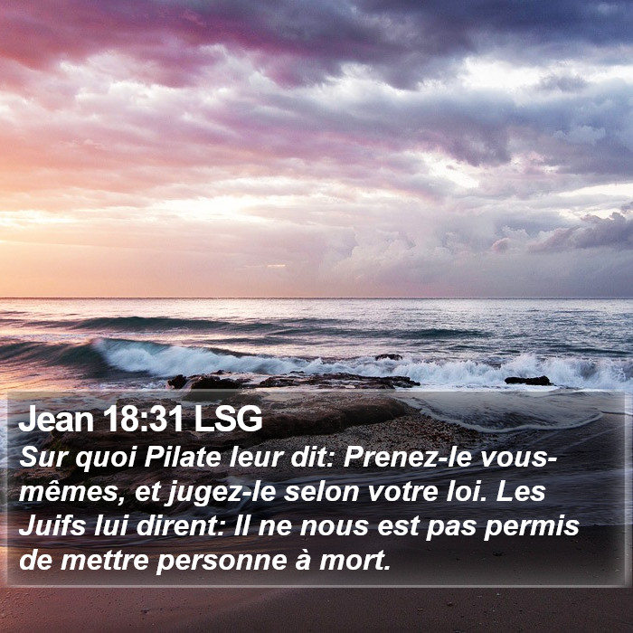 Jean 18:31 LSG Bible Study