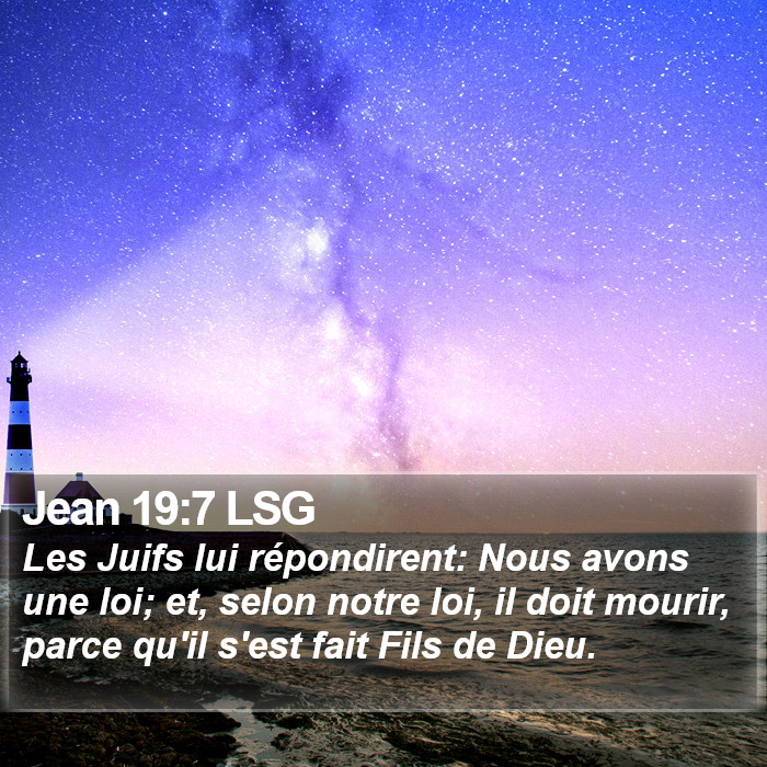 Jean 19:7 LSG Bible Study