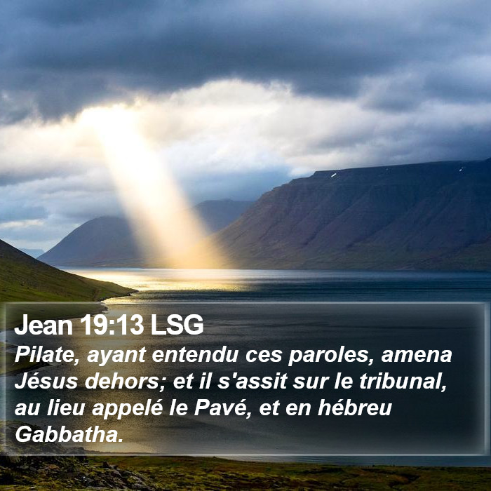 Jean 19:13 LSG Bible Study