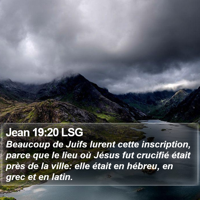 Jean 19:20 LSG Bible Study