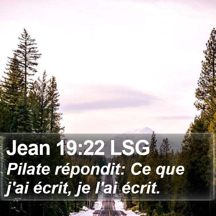 Jean 19:22 LSG Bible Study