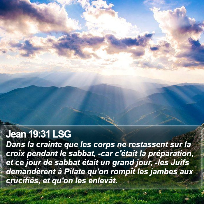 Jean 19:31 LSG Bible Study