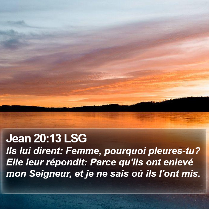 Jean 20:13 LSG Bible Study