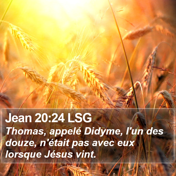 Jean 20:24 LSG Bible Study