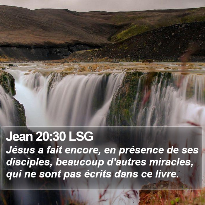 Jean 20:30 LSG Bible Study