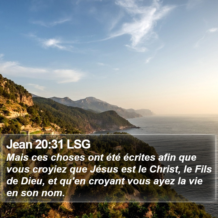 Jean 20:31 LSG Bible Study