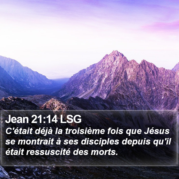 Jean 21:14 LSG Bible Study