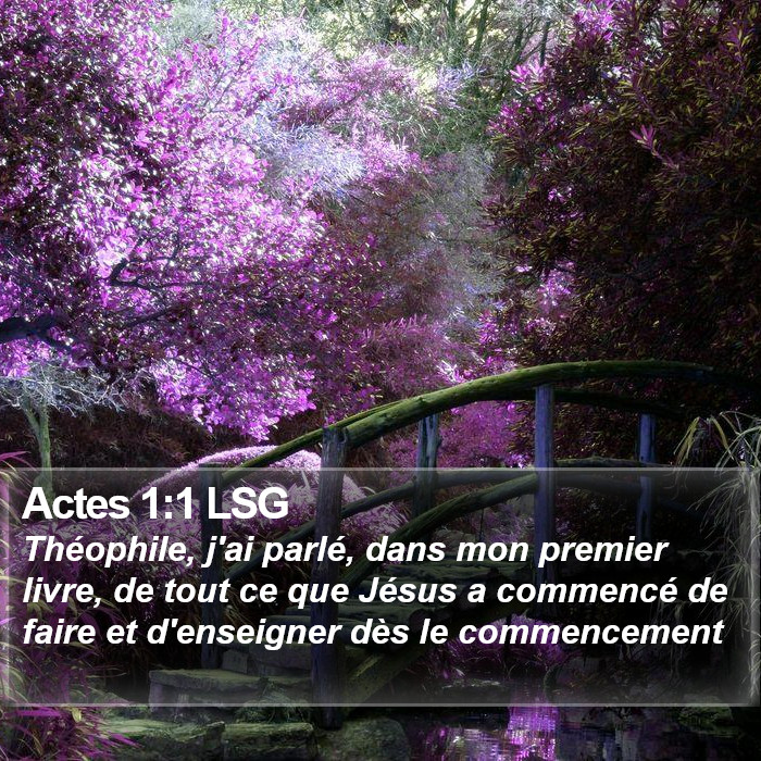 Actes 1:1 LSG Bible Study